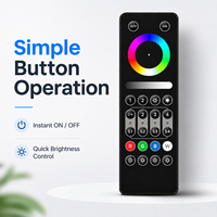 Control Remoto LED 2.4G Inalámbrico RF con Atenuador Táctil RGB/RGBW para Tiras de Luz LED, Lámpara de Techo de Cuatro Zonas, Kit de Iluminación para el Hogar con Alcance de 30M