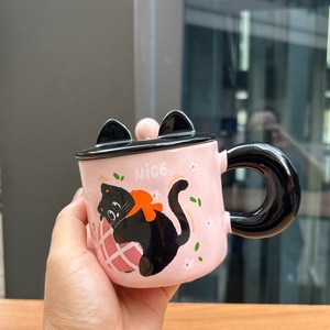 Nueva Taza Creativa de Porcelana con Diseño de Gato, 480 ml, Color Rosa, Linda, Ecológica, Regalo de Cumpleaños para el Regreso a Clases, para Niñas, Mejores Amigas, Estilo Mini, Mate, para Café - Product Image 1