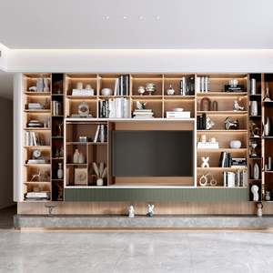 Modern LED <b>TV</b> <b>Cabinet</b> Stand Luxury Wall Mounted <b>Floating</b> Wooden Living Room Furniture for Hotel Use - Product Image 3