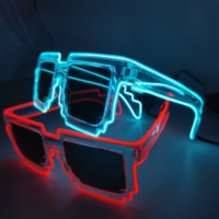 Lunettes LED Lumineuses à Mosaïque, Fil EL Clignotant, Lunettes de Mode Lumineuses, Rentrée Scolaire, Adultes, Plastique ABS, Décorations Lumineuses pour Festivals