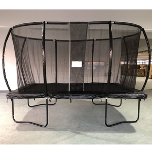 <span class=keywords><strong>Trampoline</strong></span> rectangulaire géant à ressorts avec cadre en PVC certifié GS, 9 x 14 pieds, avec entrée double couche superposée - Product Image 2