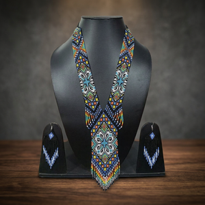 Conjunto de Collar de Cadena Étnica con Cuentas de Vidrio Royal, Joyería Artesanal de Moda para Damas, Accesorios para Fiestas y Festivales - Product Image 3