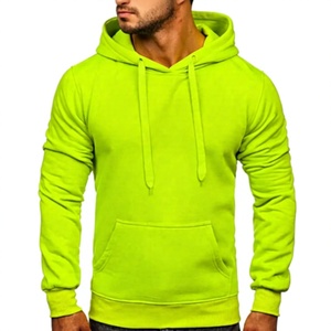Sweat-shirt à capuche en polaire pour homme Long Mission Industry, vert lime, coupe classique, décontracté, avec poche avant, respirant - Product Image 6