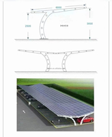 Structure de stationnement solaire en aluminium, système de montage photovoltaïque, auvent de stationnement personnalisé