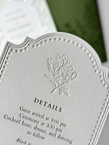 Cartes <span class=keywords><strong>d</strong></span>'<span class=keywords><strong>invitation</strong></span> de mariage personnalisées élégantes avec lettrage en relief, dorure et enveloppes - Product Image 2