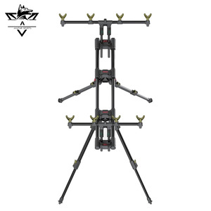 Varilla plegable de 4 varillas de gama alta, soporte de poste de trípode estable ajustable, vaina de caña de pescar de carpa con construcción resistente - Product Image 1