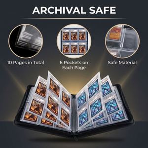 Classeur de cartes gradées FX à 6 pochettes, capacité 60 slabs, compatible PSA BGS SGC CGC, intérieur velours, étui de rangement premium pour cartes à collectionner - Product Image 2