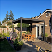 Pergola motorisée en aluminium à lames orientables, revêtement poudré, bioclimatique, écologique, protection contre le soleil et la pluie, balcon, nature