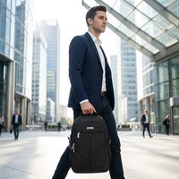 Sac à dos pour ordinateur portable en tissu Oxford imperméable avec fermeture éclair, motif lettres, doublure en polyester pour voyage, bureau et école