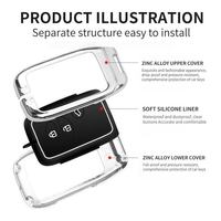 Coque de protection pour clé intelligente Toyota en alliage de zinc, durable et anti-chute, pour clés à 2/3/4 boutons