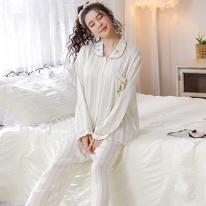 <span class=keywords><strong>Camicia</strong></span> <span class=keywords><strong>da</strong></span> <span class=keywords><strong>notte</strong></span> a maniche lunghe in <span class=keywords><strong>cotone</strong></span> 2025 e pantaloni di alta qualità lavorati a maglia elegante pigiama stampato per indumenti <span class=keywords><strong>da</strong></span> <span class=keywords><strong>notte</strong></span> comodi <span class=keywords><strong>da</strong></span> donna - Product Image 3