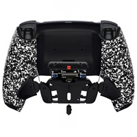 Kit de remap Rise4 blanc caoutchouté avec palettes arrière pour manette PS5