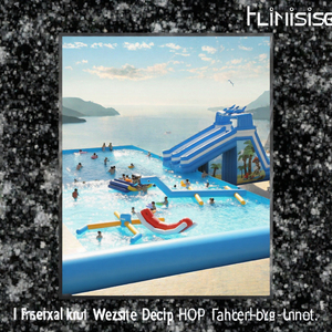 Custom <b>Inflatable</b> PVC Water Slide <b>Pool</b> with Frame Outdoor Water Park <b>for</b> School and Residential Use - Product Image 2