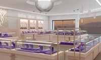 High-End Pink Jewelry Shop Innen architektur Einzigartige schöne Schmuck Display Showcase Jewelry Store Dekoration