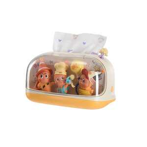 Cartoon Star Character Tissue Box With Figurine <b>Display</b> <b>Case</b> Yellow Color Desktop Organizer For Bedroom Living Room - Product Image 5