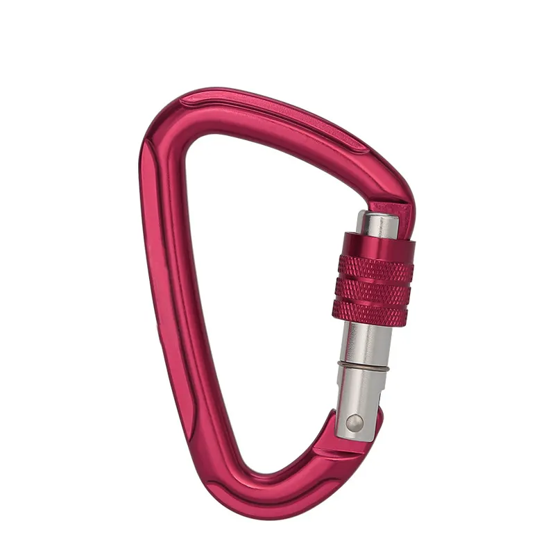 CE UIAA Carabiner Gerbang Sekrup HMS Aluminium 25 KN Kualitas Terbaik untuk Mendaki Berkemah