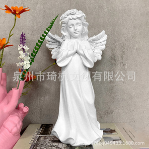 Figura de Ángel Rezando Qi Hang, Resina Blanca, Decoración Interior para el Hogar, Decoración para Dormitorio, Sala de Estar, Entrada, Mueble para TV - Product Image 1