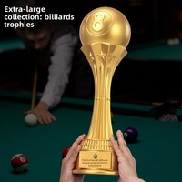 Trophée de billard noir surdimensionné personnalisé en résine plaqué or, commémoratif créatif pour championnat de snooker, personnalisation sur mesure