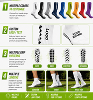 Chaussettes de football antidérapantes pour hommes et femmes, chaussettes de football personnalisées, chaussettes à adhérence supérieure pour l'entraînement sportif au football