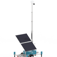 Remorque solaire mobile de sécurité du système de surveillance solaire 10KW avec le mât télescopique de la caméra 7m