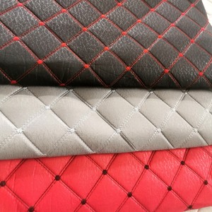 100% poliéster diamante costura seda costura Material bordado edredón tela para camión motocicleta triciclo asiento cubierta techo - Product Image 4