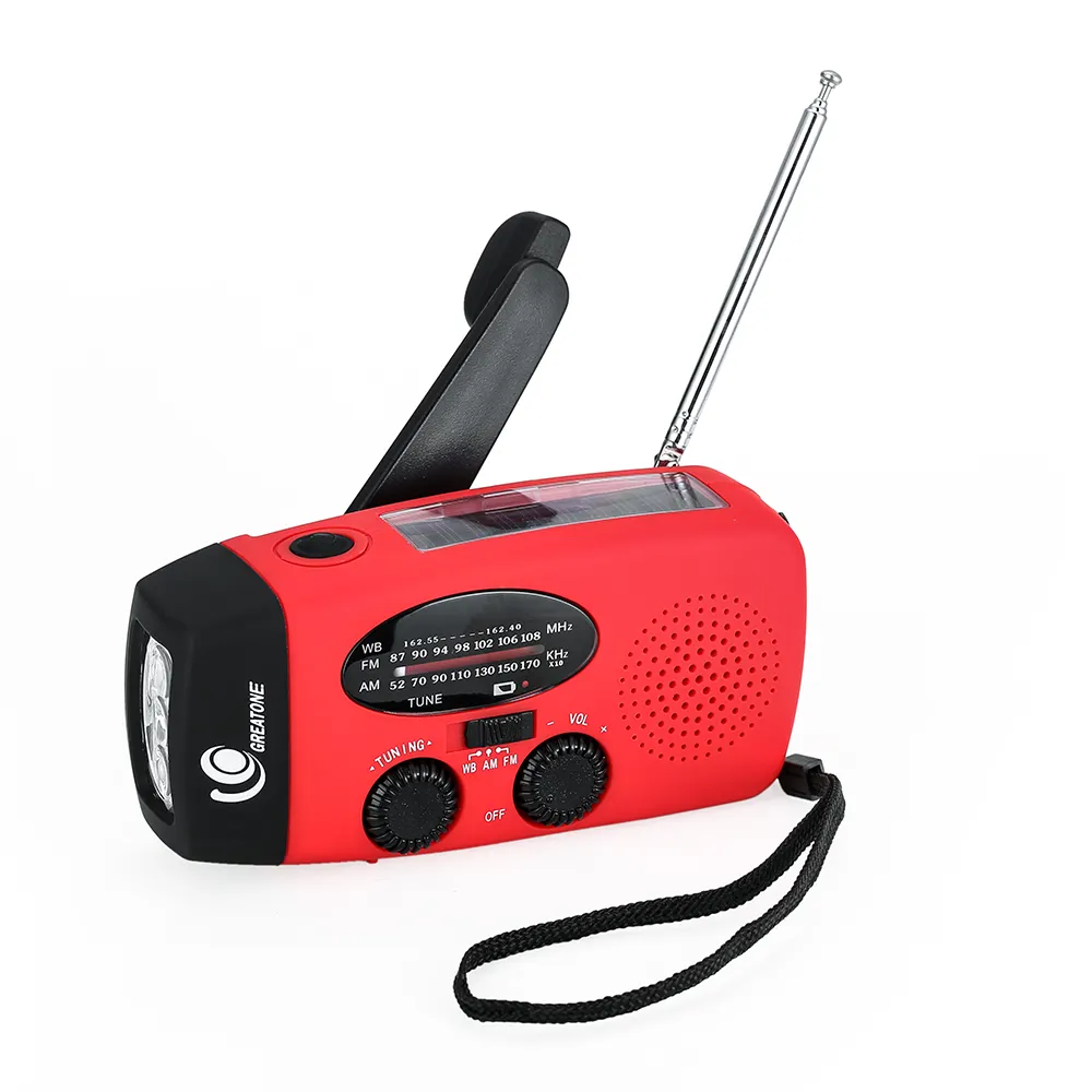 OEM Factory Multi Function Solar Dynamo NOAA Radio with 3 Model FlashLight SOS Alarm and mobile phone charger