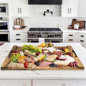Plaque de couverture de cuisinière en bois d'acacia pour brûleurs à <span class=keywords><strong>gaz</strong></span> et cuisinière électrique pour comptoir de cuisine - Product Image 3