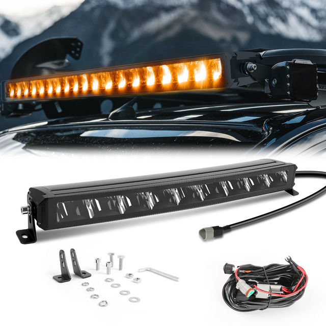 No Dazzling Reflectors Ip68 DC 9-32v Amber Drl Car Led Light bar 20inch Curved Offroad for Wrangler Grand 4WD SUV