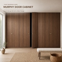 Porte Murphy en bois massif, porte-secrette dissimulée, bibliothèque intégrée, taille et couleur personnalisées pour villa américaine, chambre à coucher, design intérieur