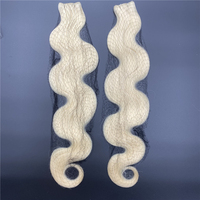 Extensions de cheveux humains russes vierges à 100 %, teints, double épaisseur, blonds, lisses et ondulés