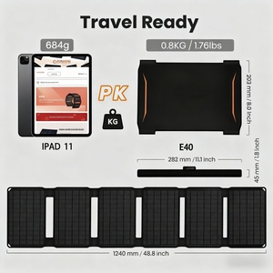 Panel Solar Monocristalino Negro Plegable y Compacto de 40W, 24% de Eficiencia, Certificado TUV, Delgado, Ideal para Senderismo y Actividades al Aire Libre - Product Image 4