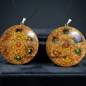 Cobre hecho a mano Orgone Chakra piedra colgantes piedras preciosas Feng Shui placa estilo orgánico colgante recuerdos patrón orgánico - Product Image 3