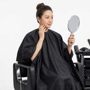 Cape de coiffure réglable en nylon imperméable et résistante aux taches, confortable, noire, en polyester, résistante à l'eau - Product Image 3