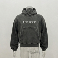 Sweat-shirts personnalisés OEM avec logo, effet délavé, vintage, coupe oversize, en coton épais, streetwear pour hommes, coupe carrée, vierges, effet usé