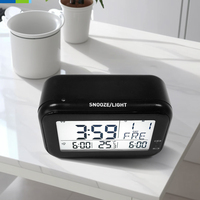 Réveil numérique à capteur alimenté par USB Horloge de table intelligente ABS pour bureau pour salon Bureau Horloge de bureau numérique RC