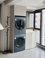 Armoire moderne pour balcon armoire de rangement pour salon avec accès pratique à la machine à laver