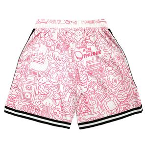 Shorts de basketball rétro vintage respirants grande taille personnalisés par sublimation pour hommes et femmes en double maille unie - Product Image 1