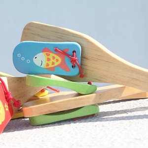Instrumento de Percusión de Mano para Niños, Castañuelas con Mango para Bebés, Claqueta, Ayuda para la Enseñanza <span class=keywords><strong>Musical</strong></span>, Juguetes - Product Image 2