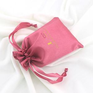 Emballage personnalisé, sac à poussière en satin noir de luxe pour bijoux, sac à main - Product Image 6