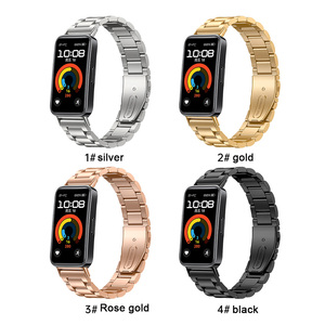 Forwelleny Bracelet de montre intelligent en acier inoxydable léger <span class=keywords><strong>4</strong></span> couleurs Bracelet de montre de remplacement pour <span class=keywords><strong>Huawei</strong></span> <span class=keywords><strong>Band</strong></span> 10/9/8 - Product Image 4