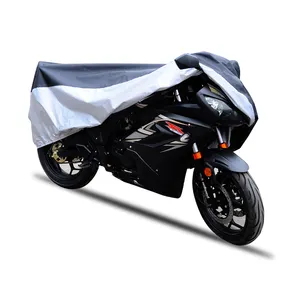 190T Polyester Zilveren Outdoor Motorfiets Onderdak Opvouwbare Motorfiets Cover