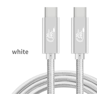 USB3.2 Gen 2 Velocidad rápida 5A 240W USBC 20Gbps Tipo C PD Cable con chaqueta de nylon y blindaje trenzado para cámara y computadora