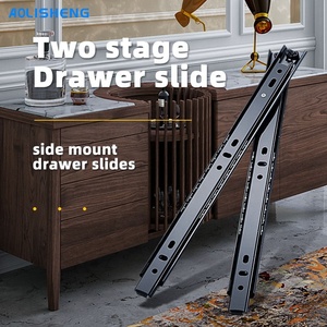 Glissières de tiroir télescopiques modernes AOLISHENG à roulement à billes 3 voies, extension complète 45 mm, système silencieux pour <span class=keywords><strong>cuisine</strong></span>, chambre et extérieur - Product Image 2