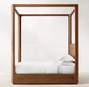 Muebles de Dormitorio Antiguos, Cama con Dosel de Madera Maciza, Cama Doble de Madera Estilo Industrial Vintage Indio, Tamaño King/Queen, Juego de Dormitorio de 1 Pieza - Product Image 4