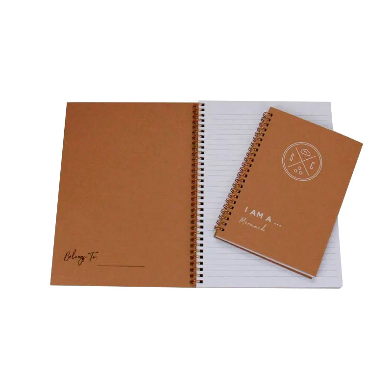 Buku Sketsa Bergaris Notebook Kraft Kertas Sketsa dengan Retro Spiral Tie Coil Hard Cover