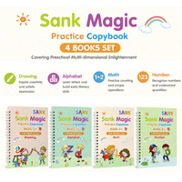 Coffret de cahiers de pratique d'écriture à rainures pour l'apprentissage transfrontalier, avec gabarit de dessin de base, pour l'éveil et le contrôle du stylo des enfants, personnalisable