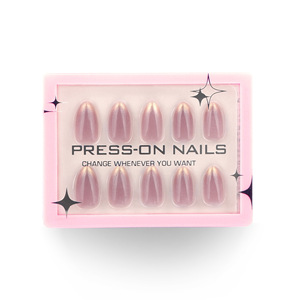30 Pièces de Faux Ongles à Presser Haut de Gamme, French Gradient, Perles Dorées Scintillantes, Courts et Prêts à Porter pour les Doigts - Product Image 3