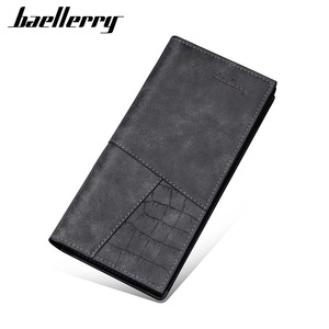 กระเป๋าสตางค์ใบยาวสำหรับผู้ชายแบรนด์ Baellerry หนังเย็บต่อกันหลายสี มีช่องใส่บัตรหลายช่อง ช่องใส่เหรียญแบบมีซิป เหมาะสำหรับใช้ในชีวิตประจำวัน - Product Image 1