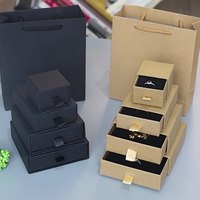 Boîte cadeau à tiroir en carton Offre Spéciale, emballage petite boîte à bijoux avec sac à poignée