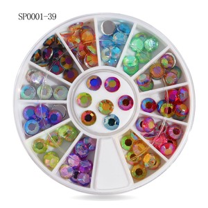 Strass 3D pour ongles de couleurs mélangées, paillettes acryliques à dos plat, décorations de bijoux, accessoires de nail art DIY - Product Image 2